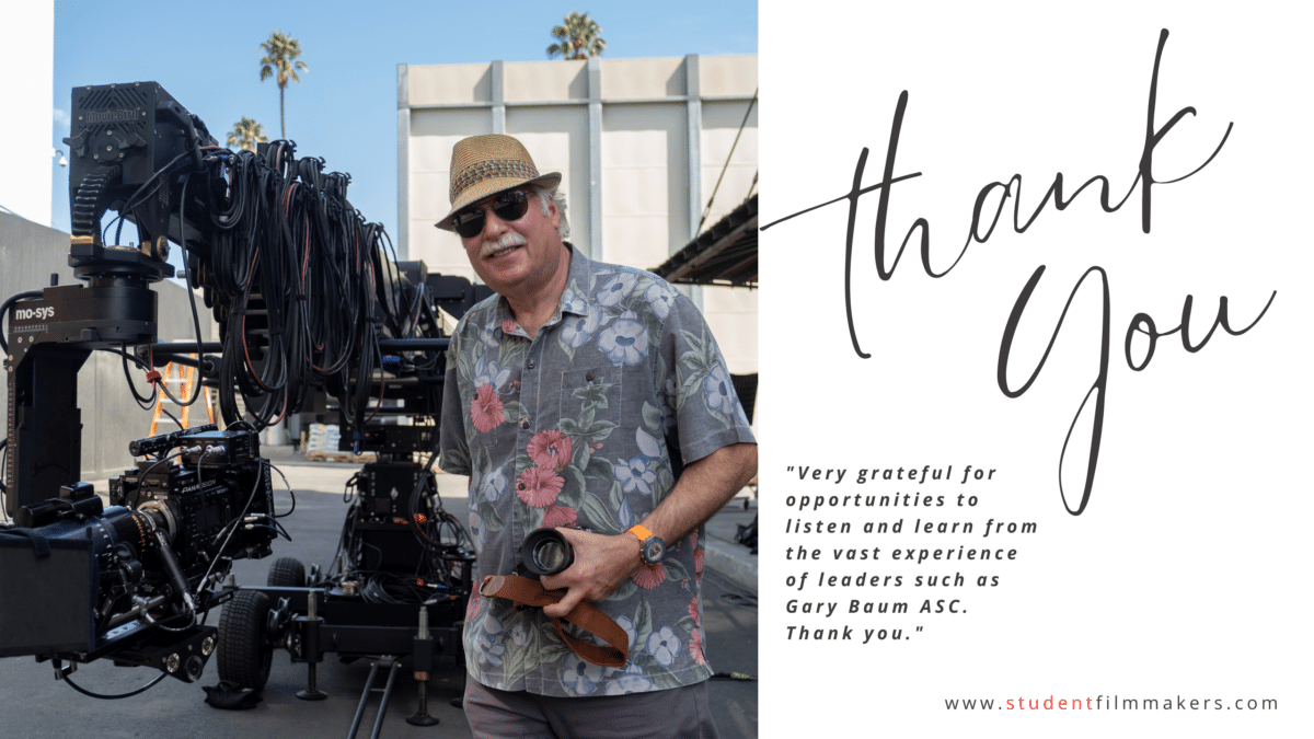 Gary Baum ASC, Emmy Award-Winning Cinematographer, Shares Industry Insights in Student Filmmakers’ ‘Crafting Cinematic Excellence’ Webinar