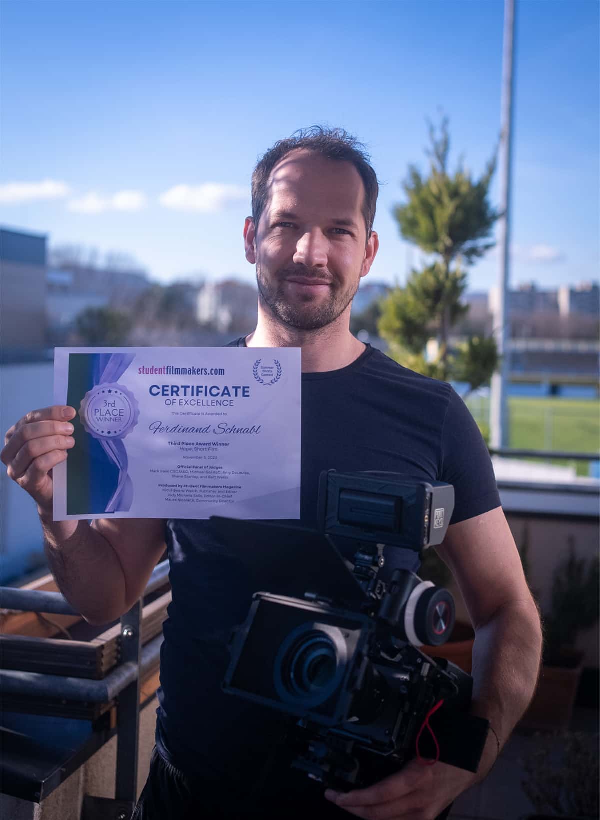 Ferdinand Schnabl Recognized Among Top Talent in StudentFilmmakers Video Contest